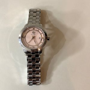 Tory Burch stainless steel watch with pink face
